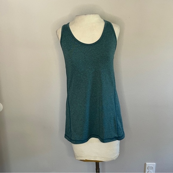 Icyzone Tops - Women's Teal Sleeveless Racer Back Top